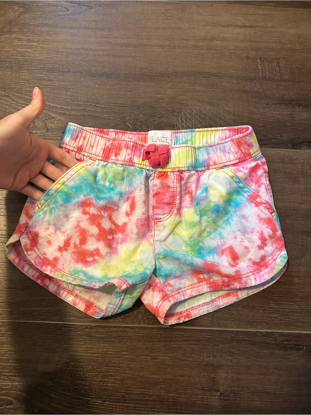 The Children's Place Girls Tie-Dye Elastic Waist Shorts - Pink, Yellow, Blue
